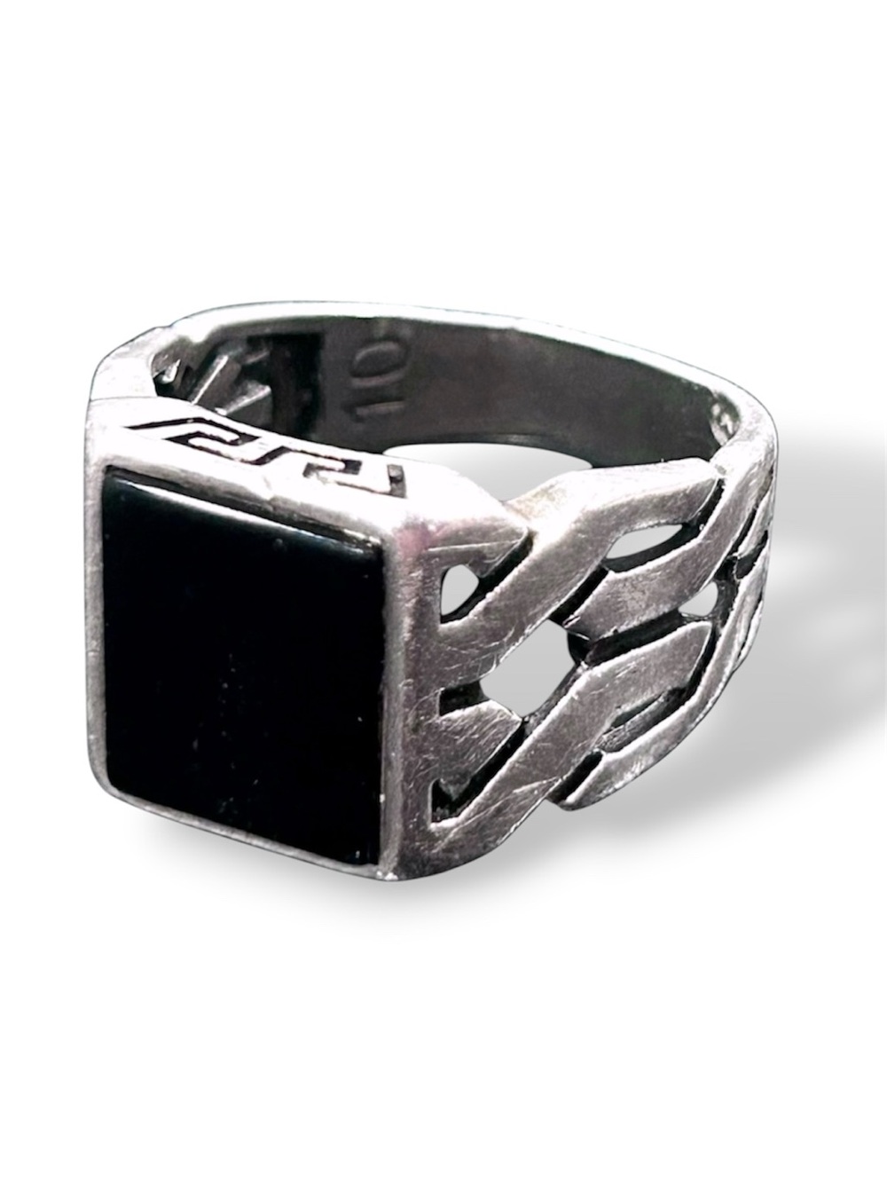 Chimoda Silver Turkish Handcrafted Ring w/ Black Onyx Stone size 10